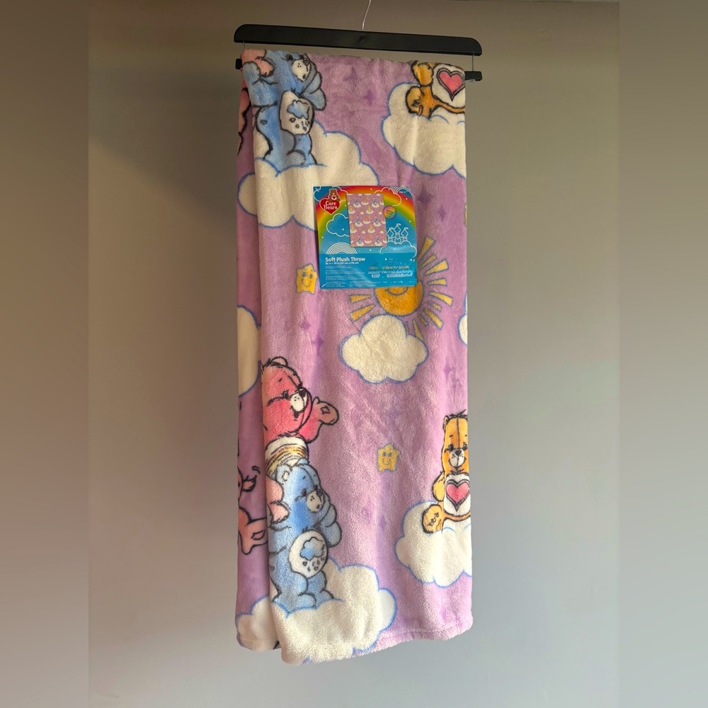 Care Bear plush throw blanket size 50 in x 70 in